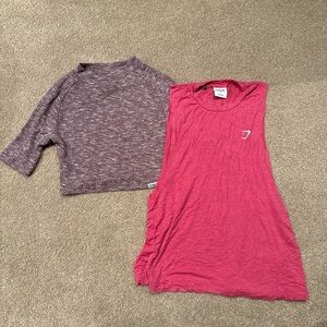 Gymshark shark Purple and Pink Tops Set